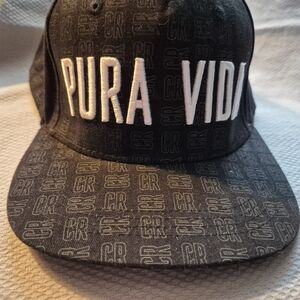 NWT Unisex Costa Rica Pura Vida "Pure Life" Black White Snapback Hat By Morpho